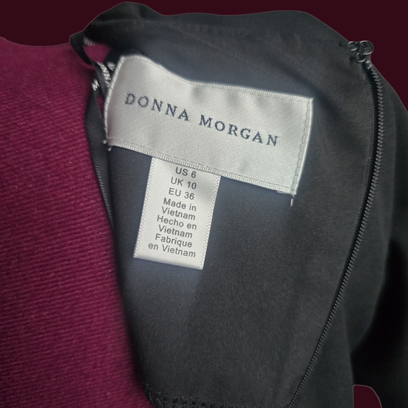 Donna Morgan x Kendall  Black 3/4 Ruffle Sleeve LBD Sheath Dress Size 6 - Picture 9 of 11